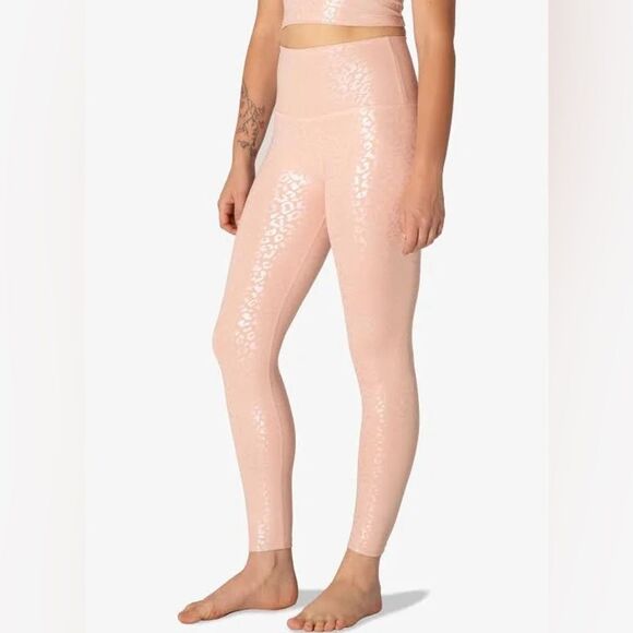 Beyond Yoga Shiny Leopard High Waisted Legging | XSmall | Tinted Rose - Picture 2 of 8